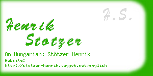 henrik stotzer business card