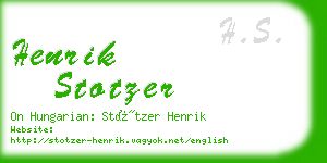 henrik stotzer business card